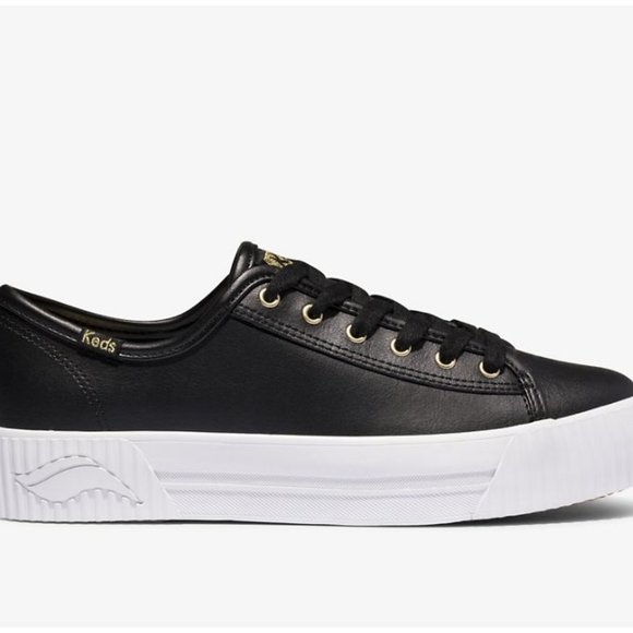 Keds Triple Kick AMP Leather, Black 11M Black Laces, Platform Sneaker NWOT - Picture 1 of 5